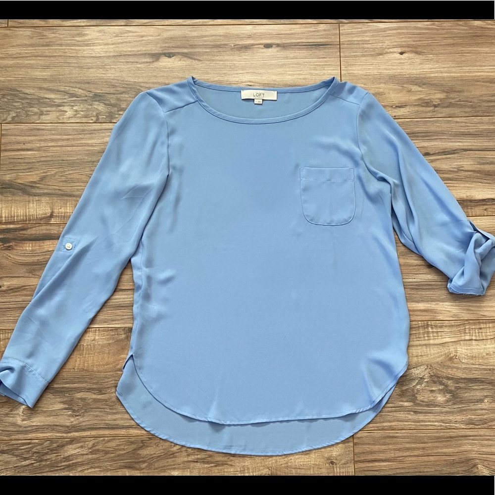 LOFT Women’s Roll-Tab Sleeve Pocket Blouse